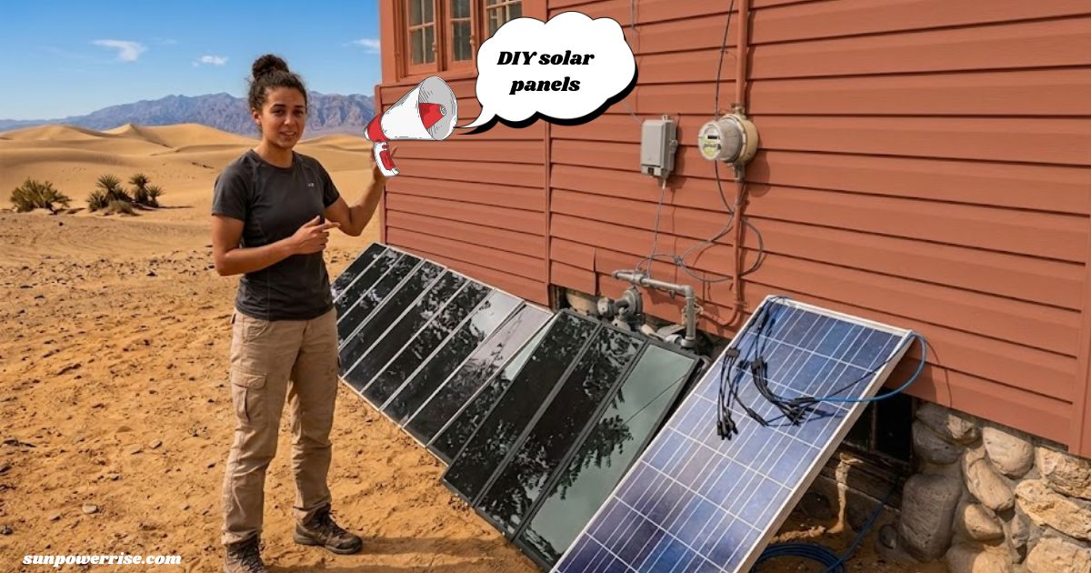 Finished DIY solar panels ready for residential renewable energy use.