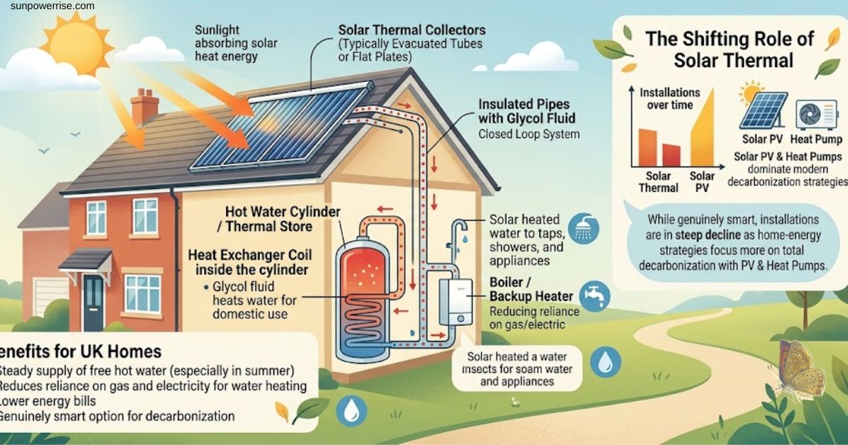 Solar thermal technology harnessing solar energy to generate heat.