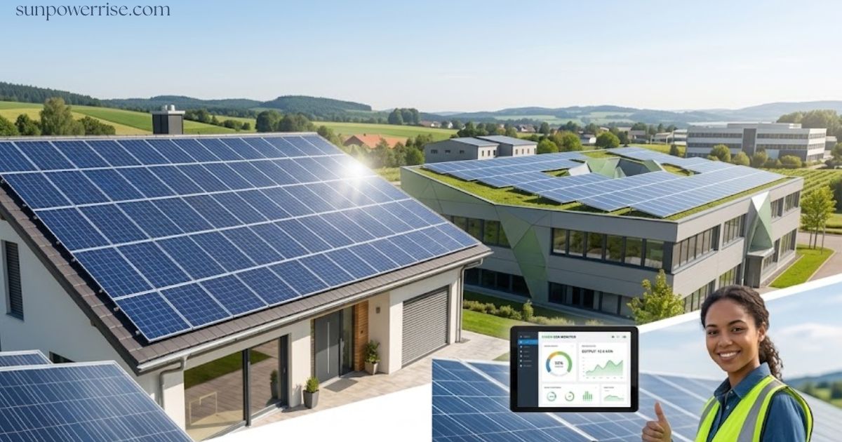 Rooftop installation of the best solar panels for efficient residential solar power generation.