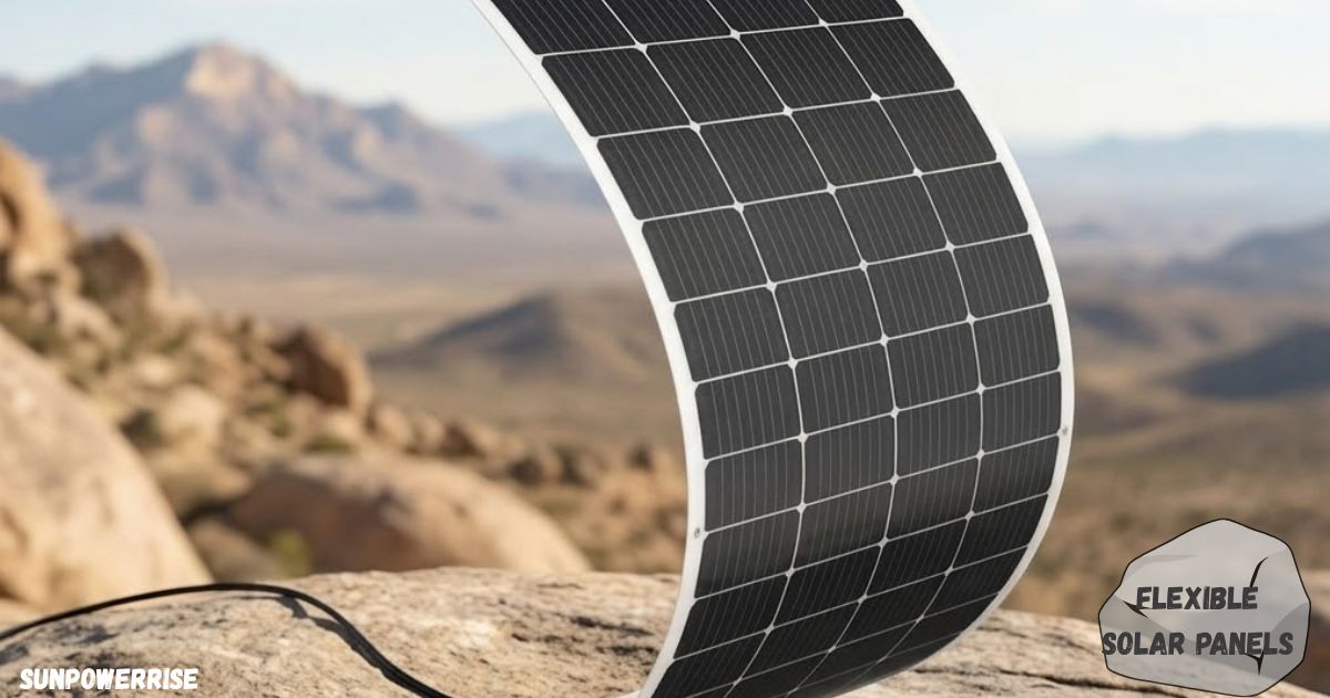 Close-up of flexible solar panels with durable bendable design
