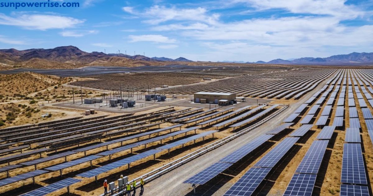 Large Plant solar installation featuring extensive solar panel arrays and power infrastructure.