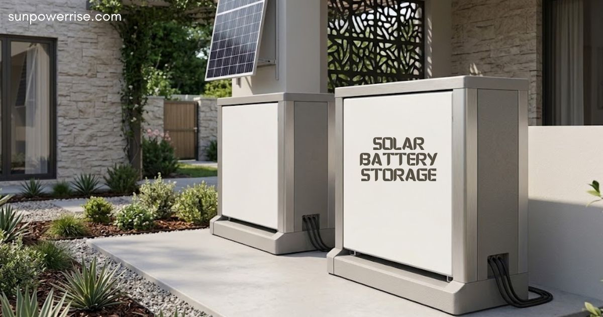 Solar battery storage installation providing clean energy backup