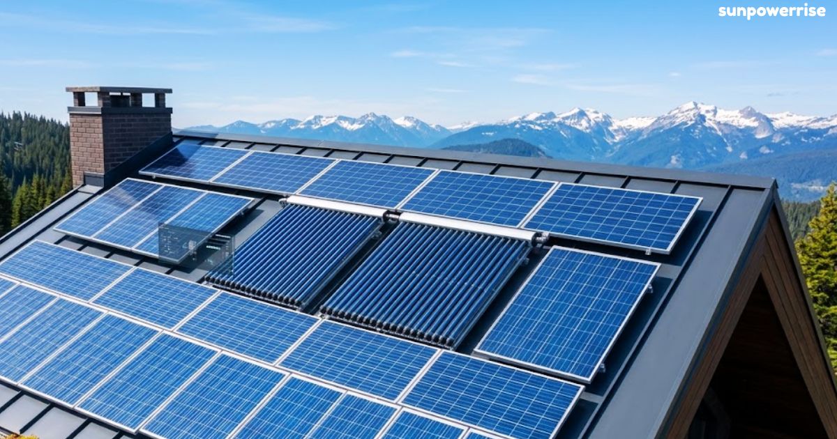 Rooftop solar panel installation designed for efficient renewable energy production.