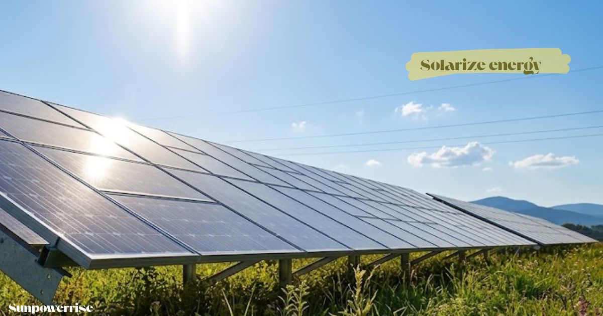 Solarize Energy solar panel array providing clean and efficient power.