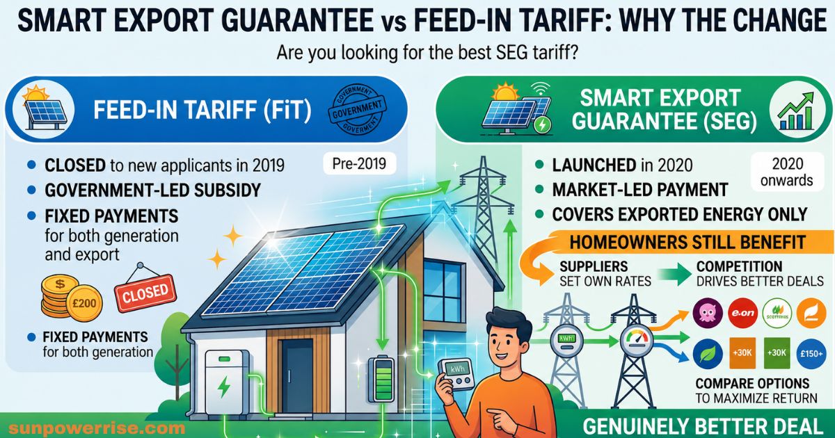 the best SEG tariff options for solar energy export and bill savings.