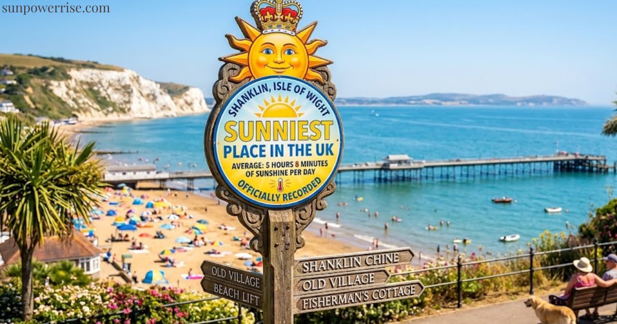 Shanklin beach on the Isle of Wight, the sunniest place in UK