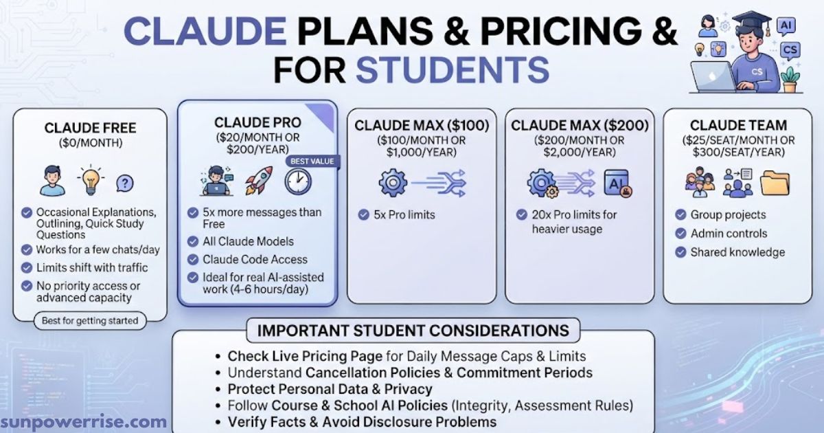 Claude student discount plans and pricing for students