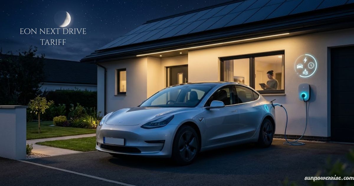 EON Next Drive tariff comparison showing cheaper overnight EV charging