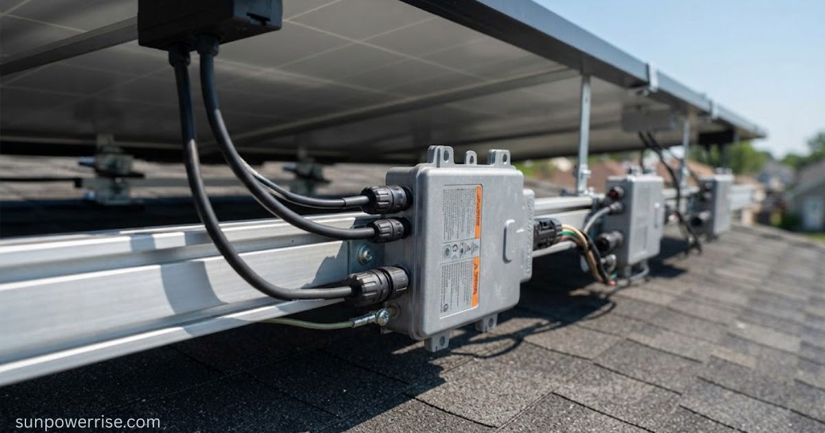 Solar micro inverter installed with solar panels