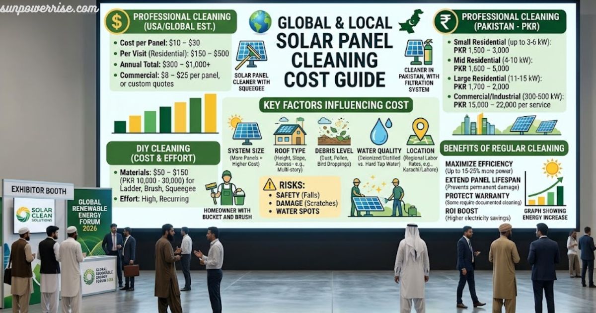 Solar panel cleaning cost and service