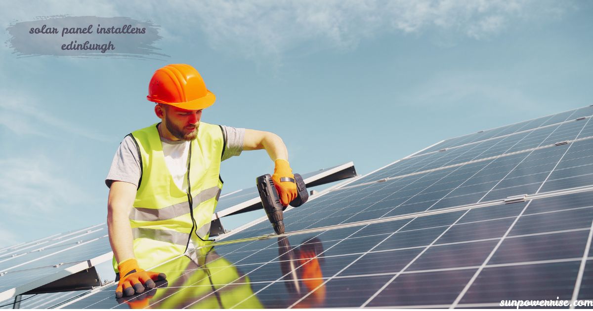 Solar panel installers Edinburgh installing photovoltaic panels on a roof
