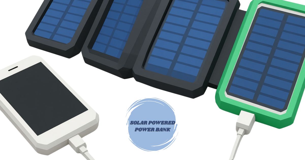 Portable solar powered power bank for outdoor phone charging