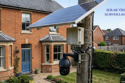 Solar video surveillance camera providing remote security monitoring