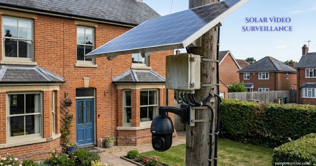 Solar video surveillance camera providing remote security monitoring