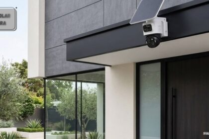 Eufy solar camera mounted outdoors for home security monitoring