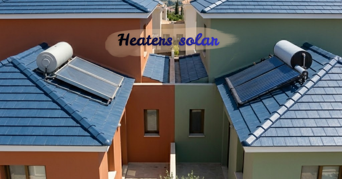 heaters solar installed on a residential rooftop