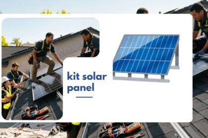 Technicians installing a kit solar panel system on rooftop