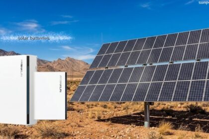 Solar batteries storing excess electricity generated by solar panels