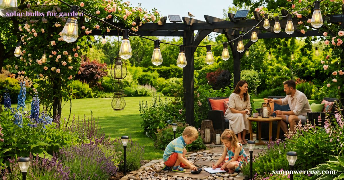 Set of solar bulbs for garden trees and backyard decoration