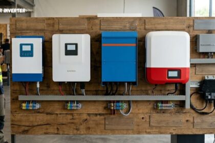 Advanced solar inverter equipment with wiring and control components for energy conversion