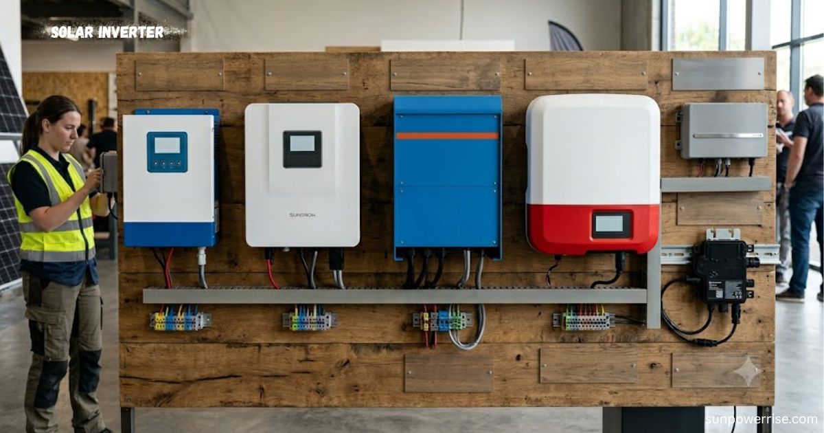 Advanced solar inverter equipment with wiring and control components for energy conversion