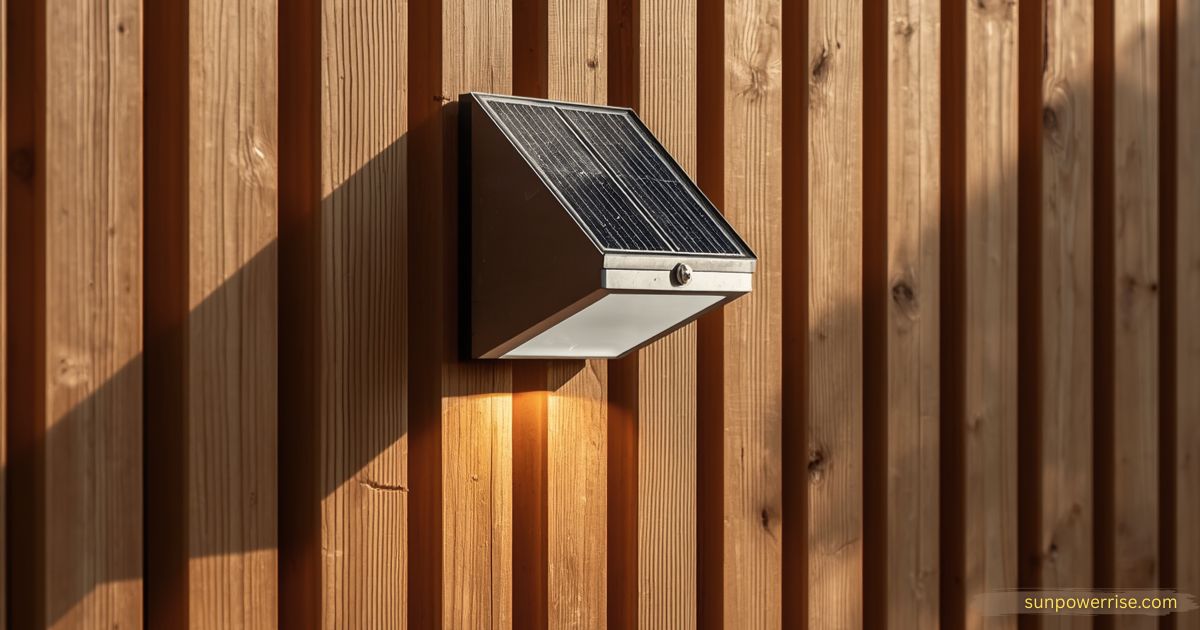 Outdoor solar lamp wall light providing automatic dusk-to-dawn lighting