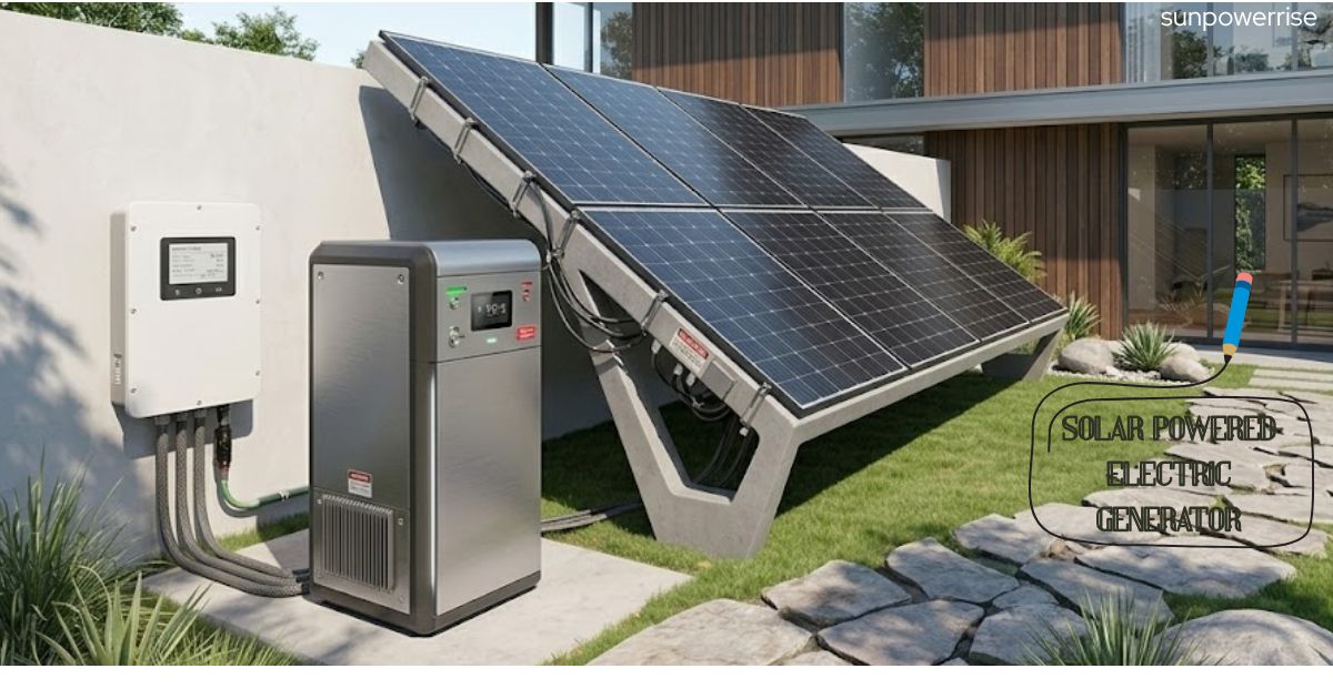 Portable solar powered electric generators connected to solar panels