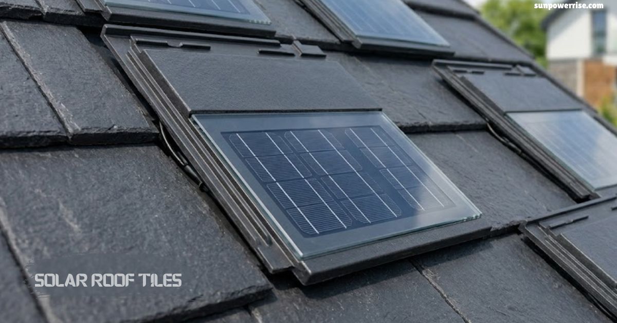 Solar roof tiles installed on a new build home for renewable energy production
