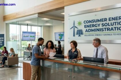 Consumer Energy Solutions Administration office reception where staff assist customers with clean energy grants and energy efficiency program applications.