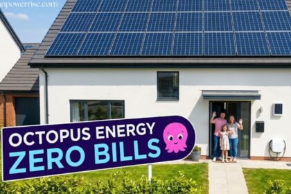 Octopus Energy Zero Bills property equipped with rooftop solar panels and a smart home energy system.