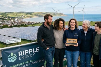 Ripple Energy renewable wind farm supplying clean electricity to local communities.