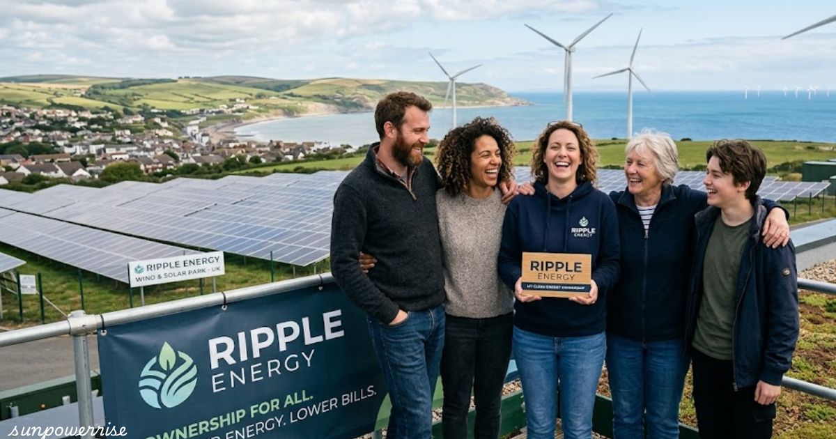 Ripple Energy renewable wind farm supplying clean electricity to local communities.