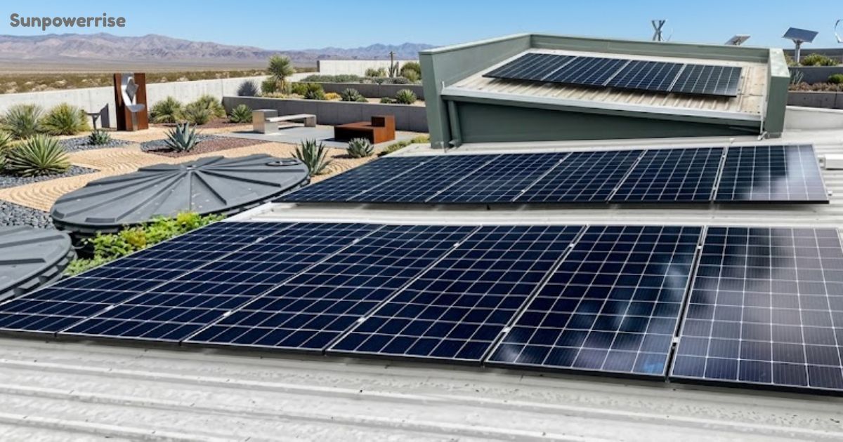 Close-up of a solar panelled roof with photovoltaic panels