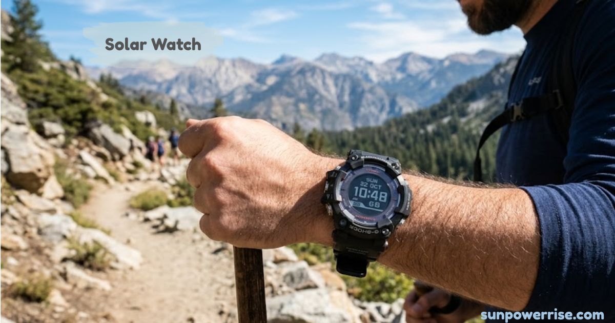 Solar watch for sports and outdoor adventures