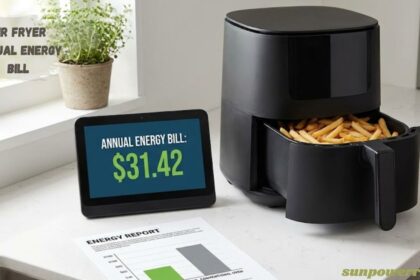 Air fryer annual energy bill showing yearly electricity cost
