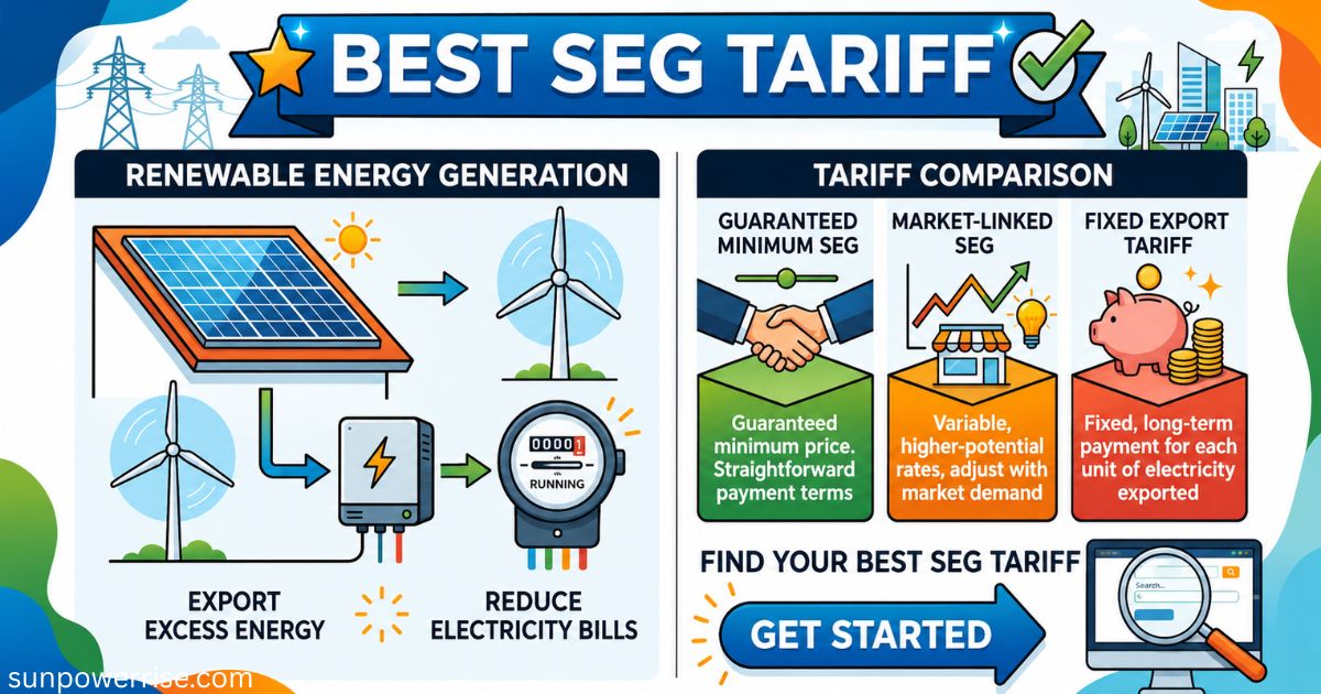 Best SEG tariff comparison showing solar export payment options and renewable energy benefits.