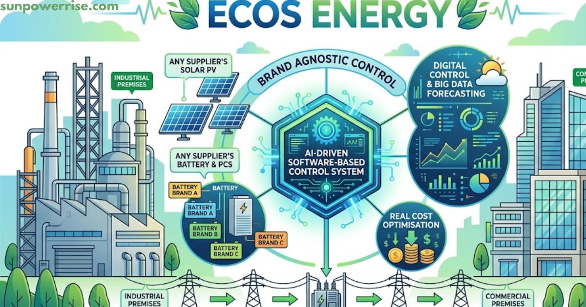 Ecos Energy smart grid and industrial software control diagram.