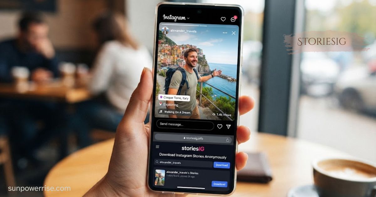 StoriesIG Instagram story viewer displayed on a smartphone for anonymous story viewing