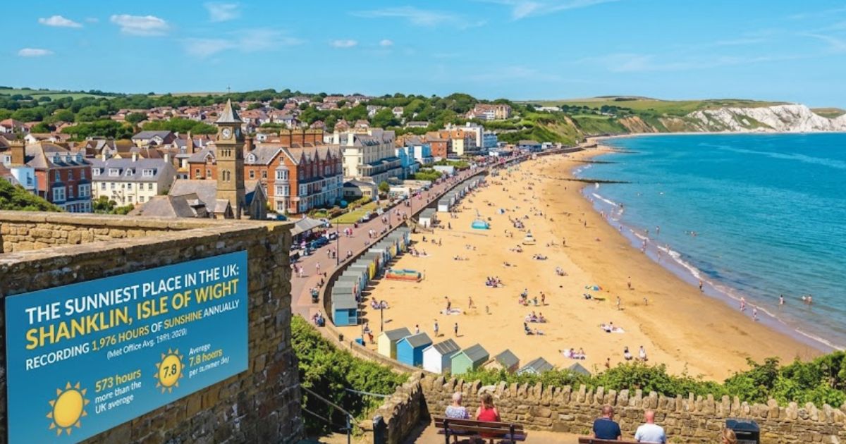Sunniest place in UK with bright skies and coastal scenery