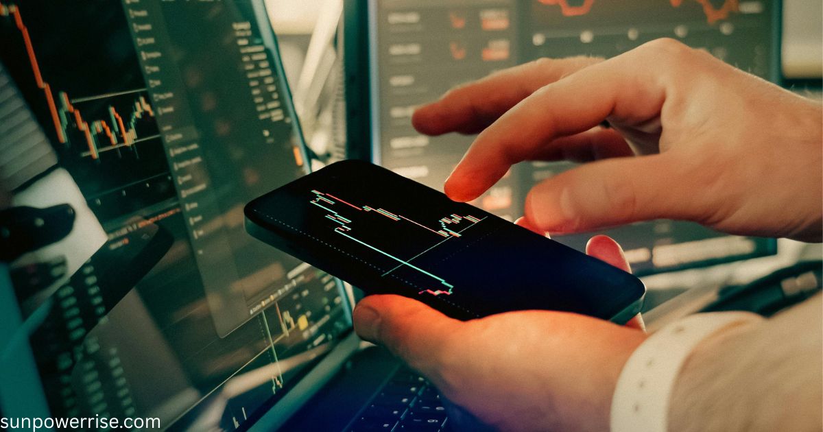 Person using a smartphone to view financial charts, illustrating what is trade credit.