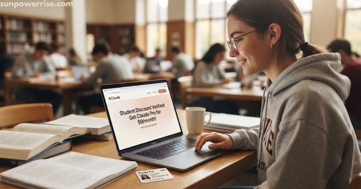 Claude student discount for students using AI on a laptop