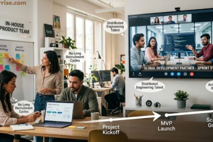Software development outsourcing with in-house and external development teams