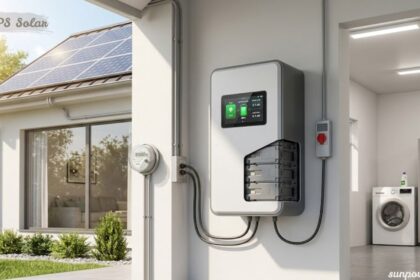 UPS solar system connected to rooftop solar panels for reliable home backup power.