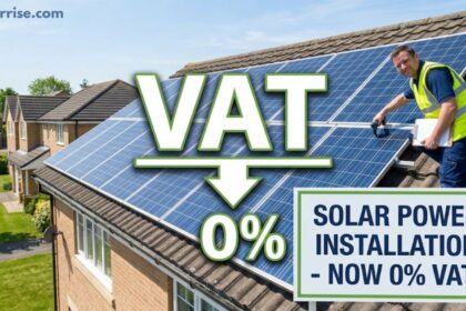 Alt text: VAT on solar panels shown as 0% VAT for a residential solar power installation.
